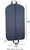 Front side of garment bag showing full length center zipper showing dimensions navy