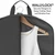 closeup of interior hanging garment on hanger while packing