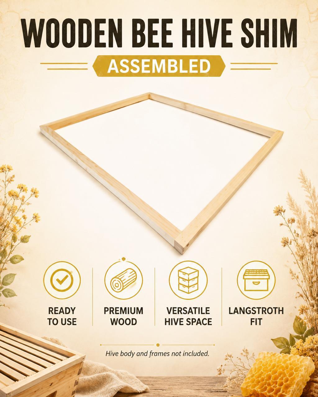 Assembled Wooden Bee Hive Shim | Lappe's Bee Supply