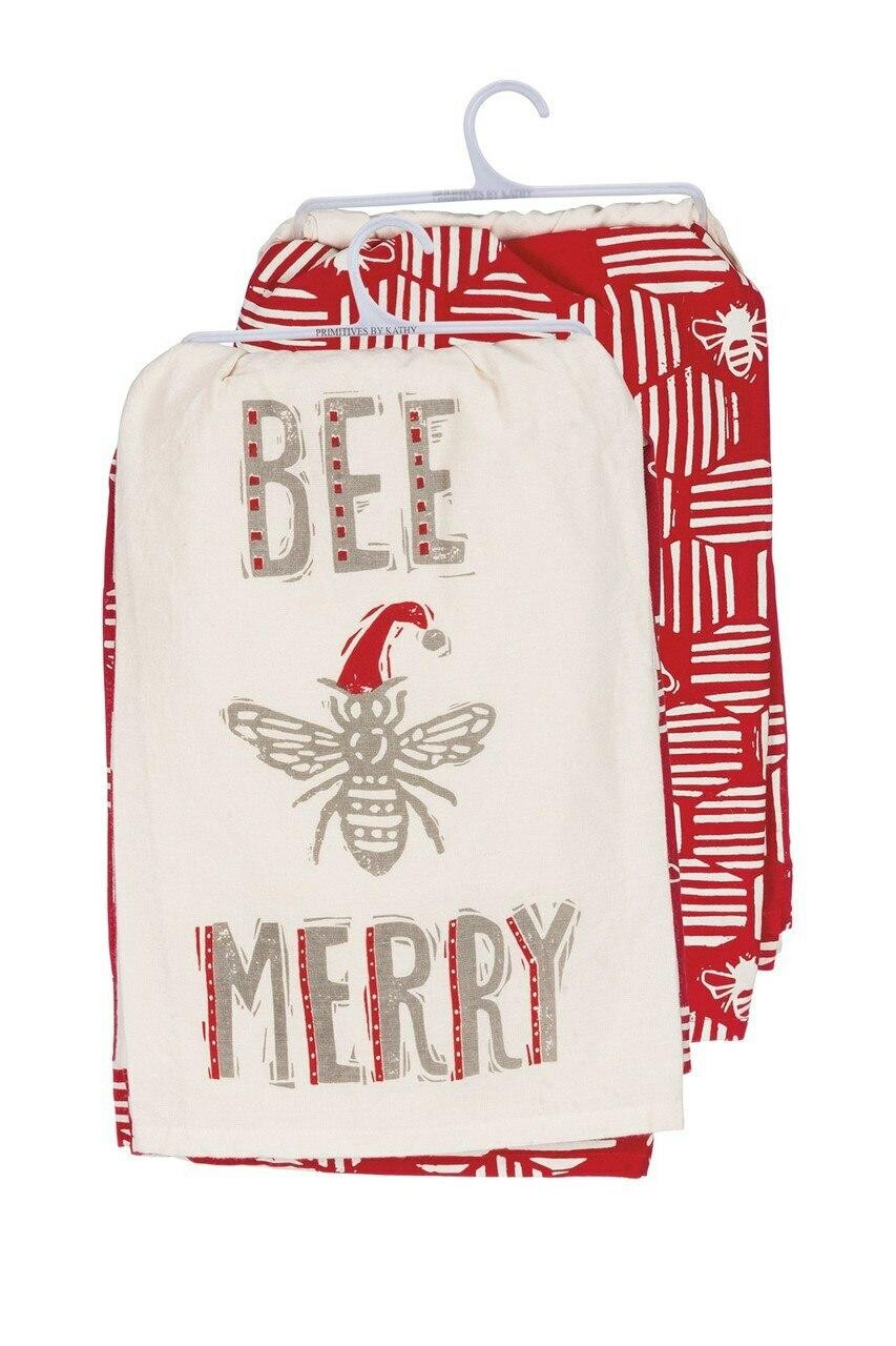 Bee Merry Christmas Dish Towel