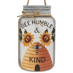Bee Humble & Kind Mason Jar Wooden Wall Hanging