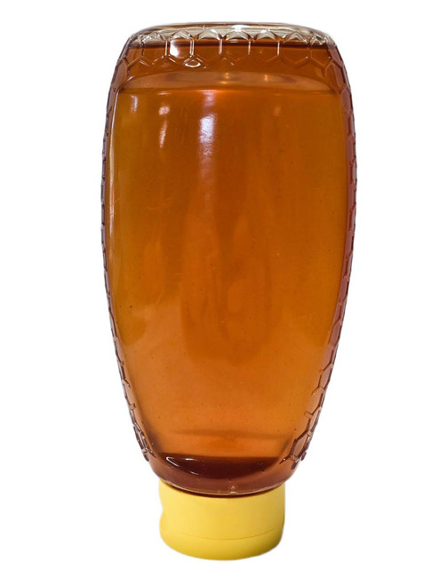 24 oz. Inverted Hex Embossed Plastic Honey Containers with Lids - CASE OF 50  