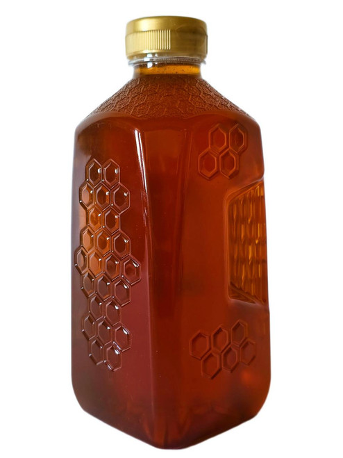 3 lb. Embossed Honeycomb Plastic Honey Jugs with Lids  