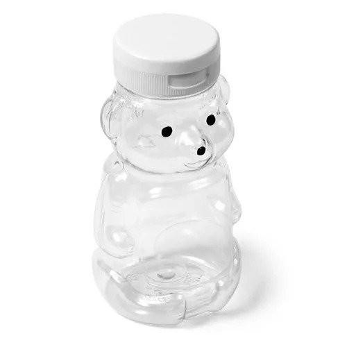 8 oz. Plastic Honey Bear Containers with Lids - CASE OF 50  