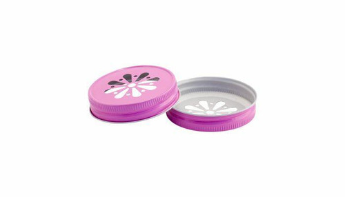 70G Pink Daisy Candle Lids - 12 pack *Inventory Clearance*  Lappe's Bee Supply