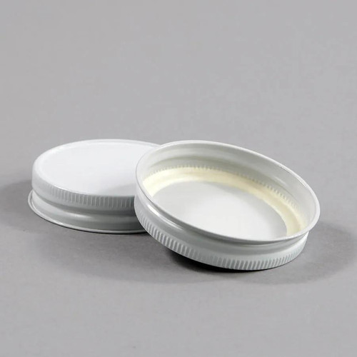 70G White Metal Lids - 12 pack  Lappe's Bee Supply