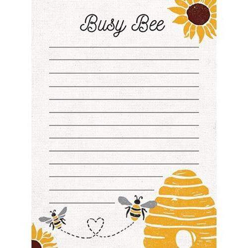 Honey Bee List Notepad "Busy Bee"  