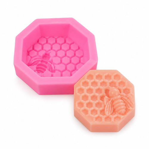 Hexagon Honey Bee Silicone Soap Mold – Honeycomb Bee Wax, Soap & Resin Mold  Lappe's Bee Supply