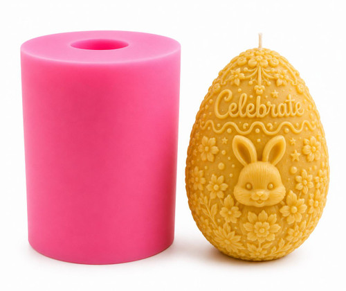 Easter Egg Candle Silicone Mold – Decorative Spring & Easter Candle Mold – 3.19" Finished Candle  Lappe's Bee Supply
