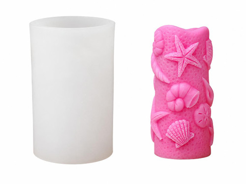 Seashell Pillar Candle Silicone Mold – Ocean Theme Candle Mold  Lappe's Bee Supply
