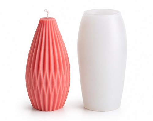 Modern Geometric Vase Candle Silicone Mold – Faceted Designer Pillar Candle Mold  Lappe's Bee Supply