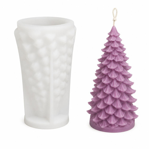 Layered Evergreen Tree Candle Silicone Mold – Decorative Christmas Tree Candle Mold  Lappe's Bee Supply