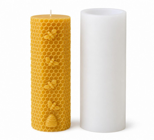 Honey Bee Honeycomb Pillar Silicone Candle Mold | 4.65" Decorative Candle  Lappe's Bee Supply