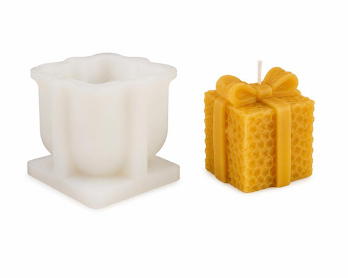 Honeycomb Gift Box Silicone Candle Mold | Decorative Present Beeswax Candle Mold  Lappe's Bee Supply