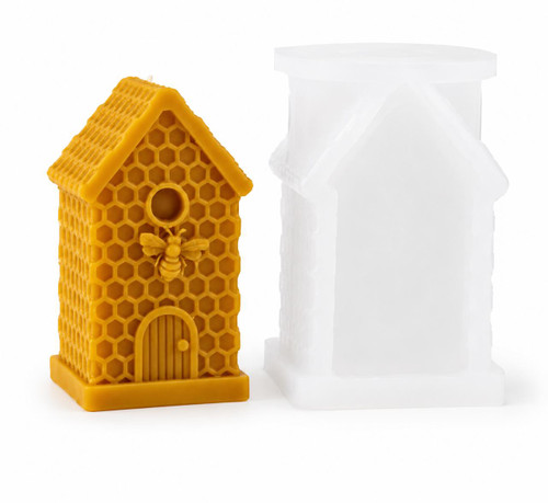 Honeycomb Bee Cottage Silicone Candle Mold | Decorative Beeswax House Candle Mold  Lappe's Bee Supply