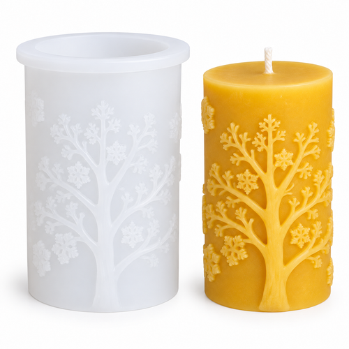 Winter Snowflake Tree Silicone Candle Mold