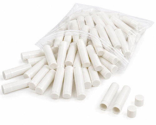 Empty White Lip Balm Tubes with White Caps | Twist-Up Lip Balm Containers  Lappe's Bee Supply
