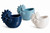 Ceramic Nautilus Shell Candle Holder, Planter & Decorative Bowl – Navy Blue, Light Blue or White  Lappe's Bee Supply