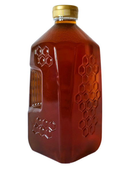 5 lb. Embossed Honeycomb Plastic Honey Jugs with Lids  