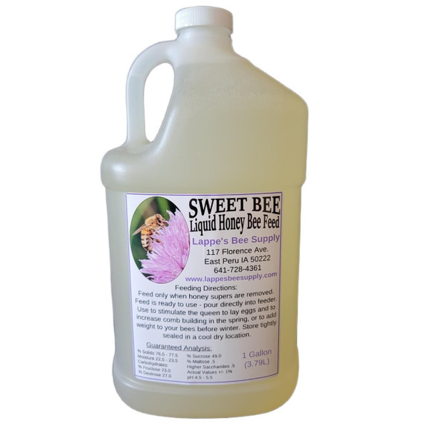 Sweet Bee Liquid Honey Bee Feed with Honey B Healthy - 1 Gallon  Lappe's Bee Supply Sweet Bee Liquid Honey Bee Feed with Honey B Healthy - 1 Gallon  Lappe's Bee Supply