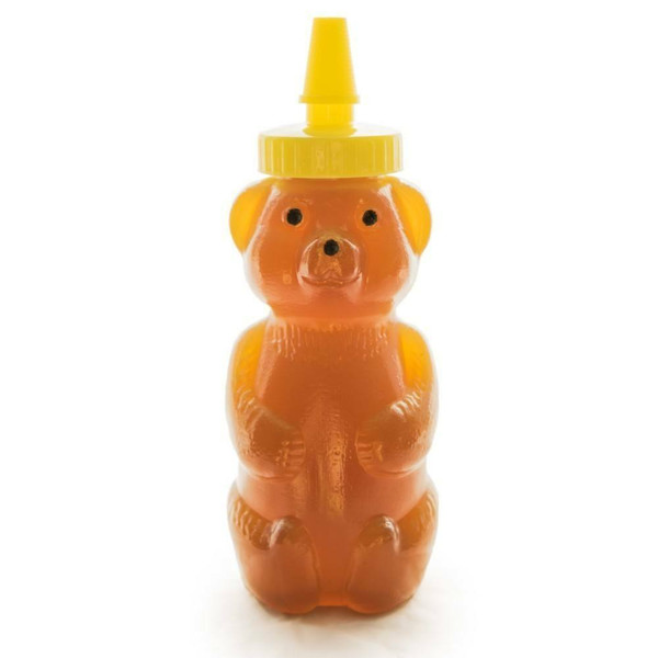 12 oz. Extra Soft Squeeze Classic Plastic Honey Bear Containers with Lids - CASE OF 50  