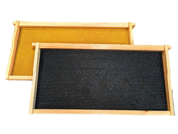 Assembled Wooden 9-1/8" Frames with Triple Wax Foundation  Lappe's Bee Supply