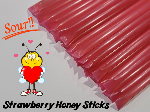 Sour Strawberry Honey Sticks For Sale 100 Count Bulk  