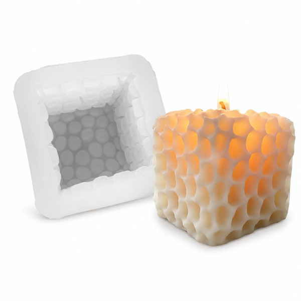 Square Honeycomb Pillar Candle Silicone Mold  Lappe's Bee Supply