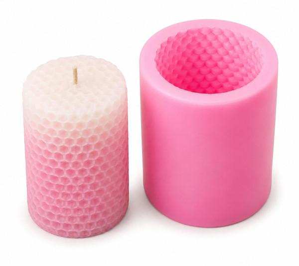 Large Honeycomb Pillar Candle Silicone Mold  Lappe's Bee Supply