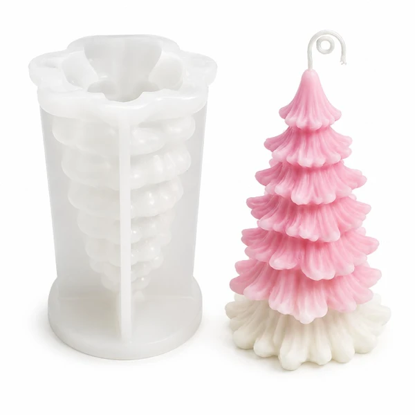 5" Christmas Tree Candle Silicone Mold  Lappe's Bee Supply