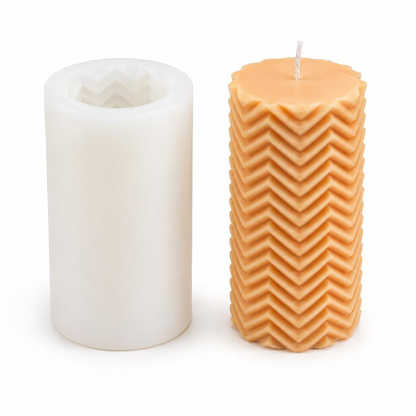 Geometric Pillar Silicone Candle Mold  Lappe's Bee Supply