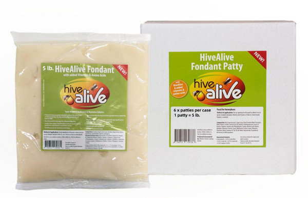 HiveAlive Fondant Patty Winter Honey Bee Feed - 5 lb. Patties  