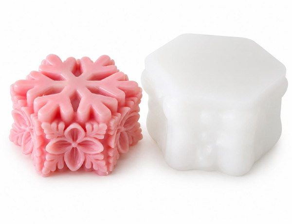 Snowflake Hexagon Candle Mold – 3D Silicone Mold for Beeswax, Soy Wax & Handmade Candles  Lappe's Bee Supply