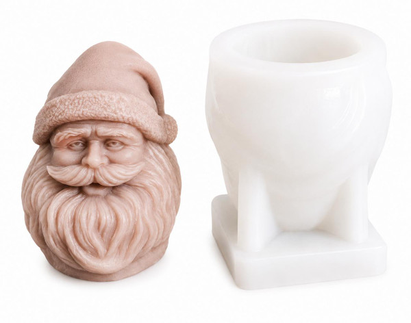 Santa Claus Head Candle Silicone Mold – Detailed Christmas Santa Candle Mold  Lappe's Bee Supply