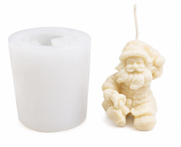 Sitting Santa Claus Candle Silicone Mold – Christmas Santa Figure Candle Mold  Lappe's Bee Supply