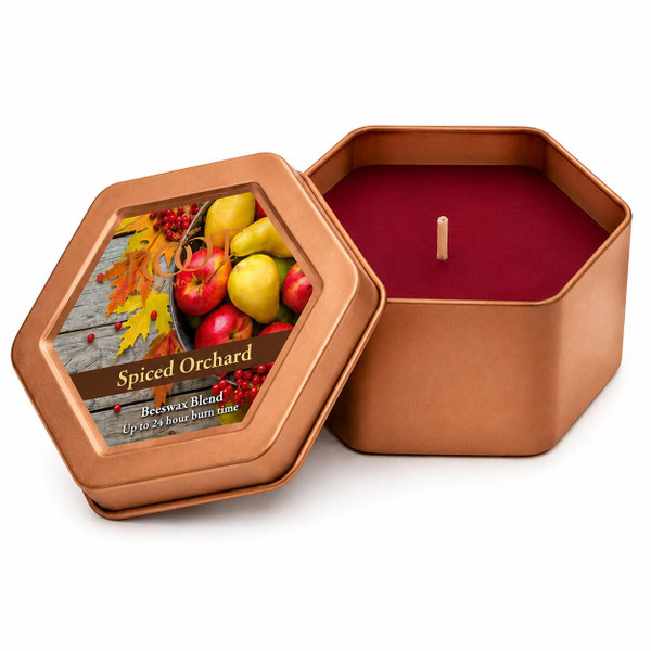 Spiced Orchard Honeycomb Traveler Beeswax Blend Candle – 24 Hour Burn Time  Lappe's Bee Supply