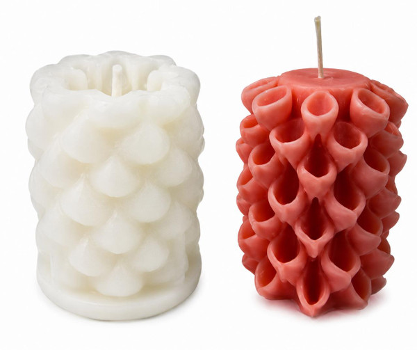 Specialty Cut Wax Pillar Candle Silicone Mold – Hand-Carved Look Candle Mold  Lappe's Bee Supply