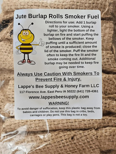 Burlap Rolls Beekeeping Smoker Fuel  Lappe's Bee Supply