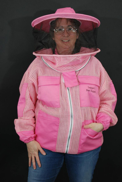 Pink Ventilated Bee Jacket with Round Veil