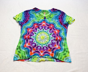 Ladies Nano V neck tie dye front