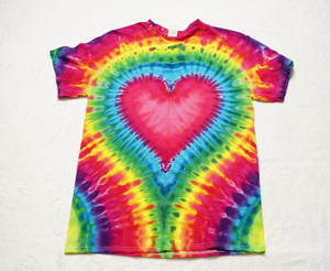 Medium rainbow heart tie dye T Medium rainbow heart tie dye T