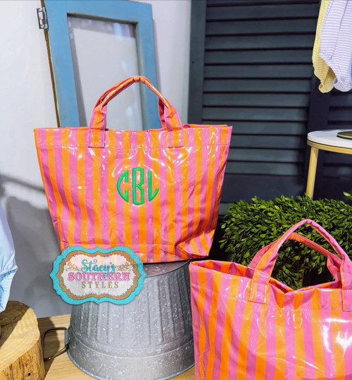 Personalized Stripe Tote Bag