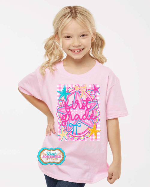 First Grade Star and Bow Tee
