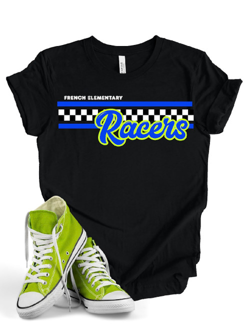 Black Checkered Racers Tee