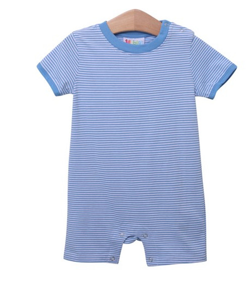 James Romper Cornflower Blue Stripe