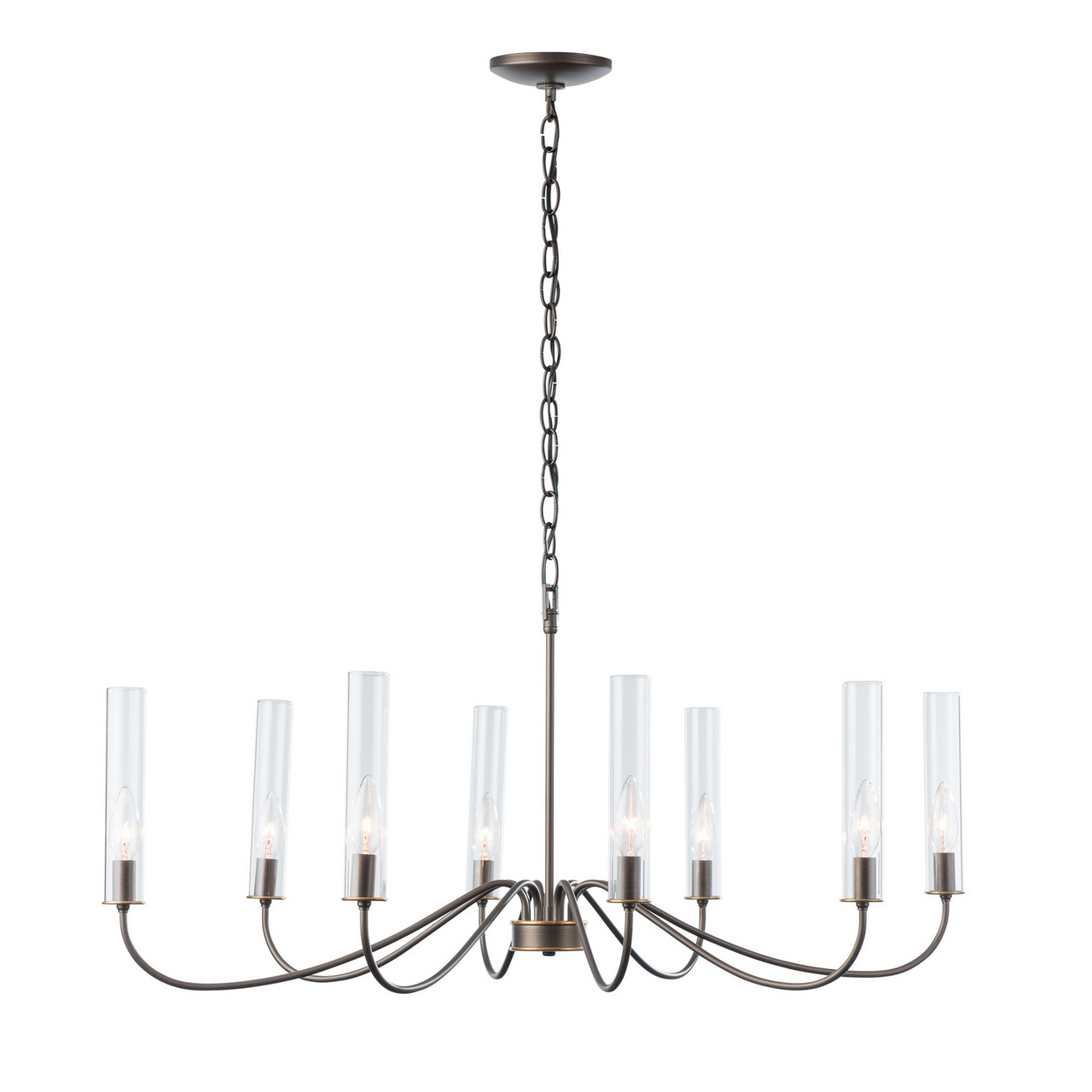 Grace Eight Light Chandelier in Dark Smoke