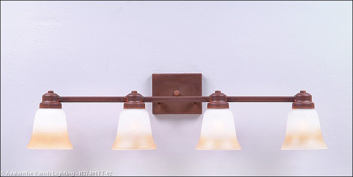 Parkshire-Rustic Plain Four Light Bath Vanity Light