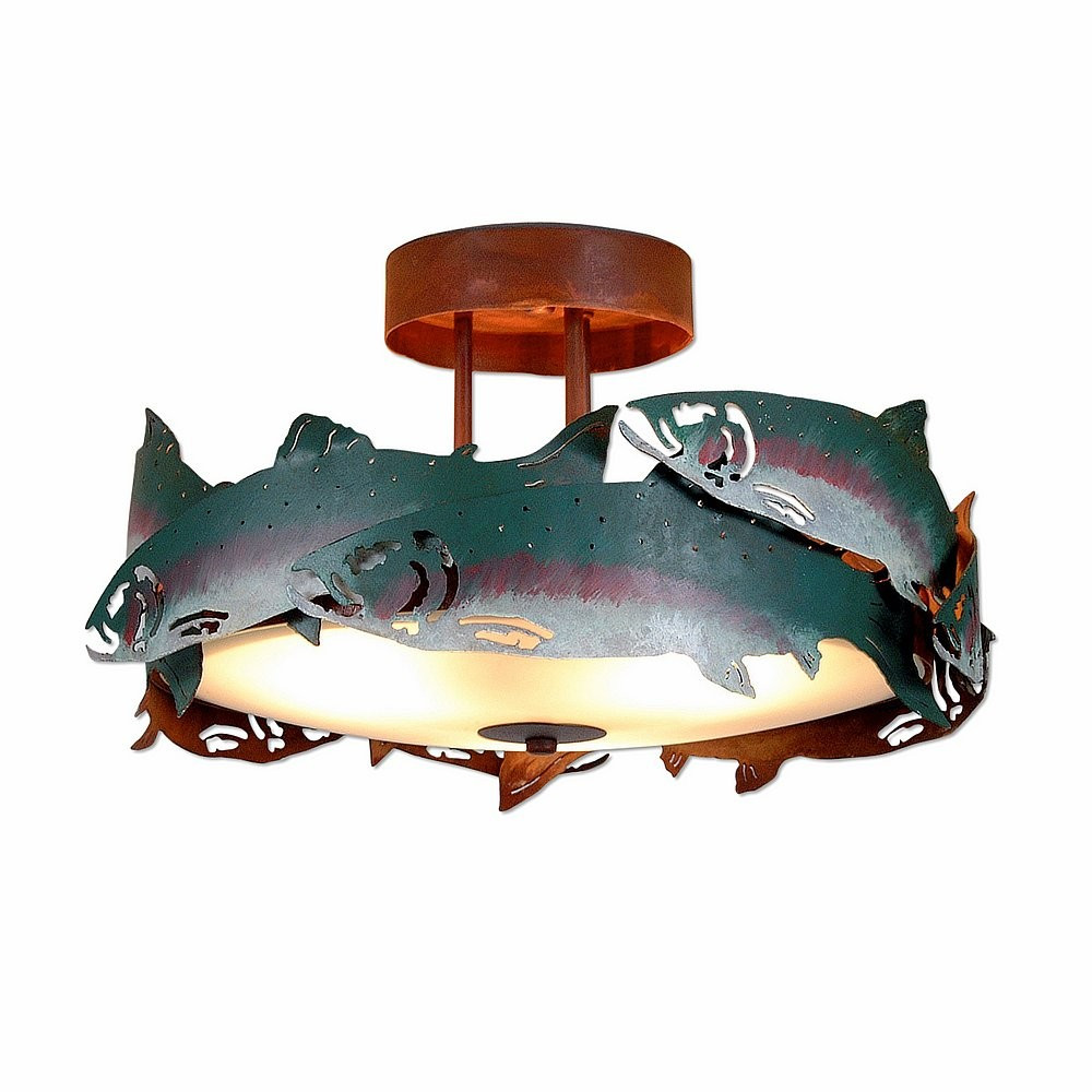 Avalanche Ranch Crestline-Trout Semi-Flush Mount
