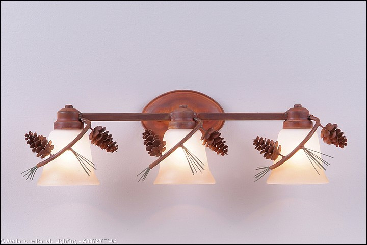 Avalanche Ranch Sienna-Pine Cone Bath Vanity Light