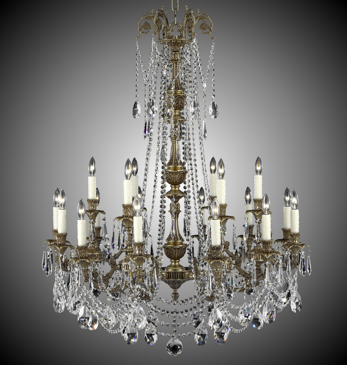 Antique French Vintage Crystal Chandelier for Homes Brass